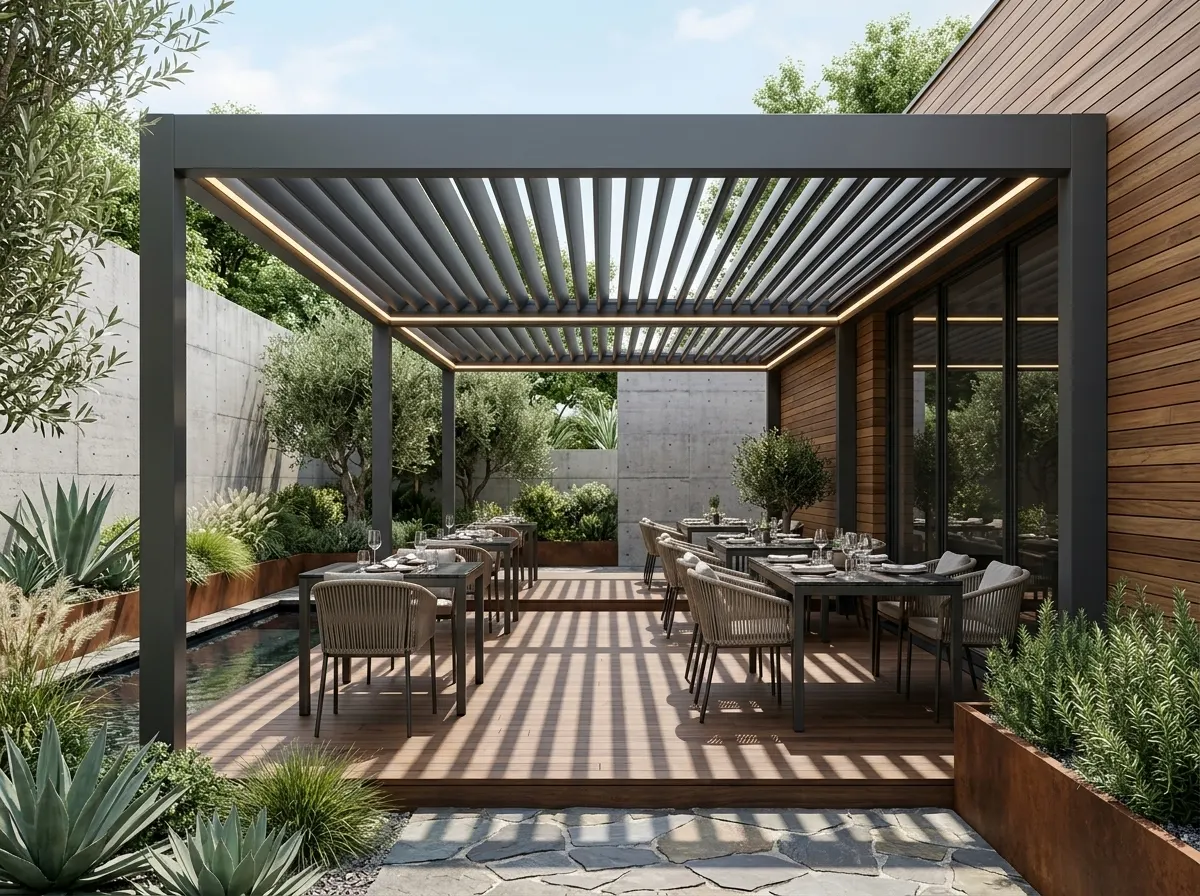 Bioklimatik pergola — İzmir projesi 2