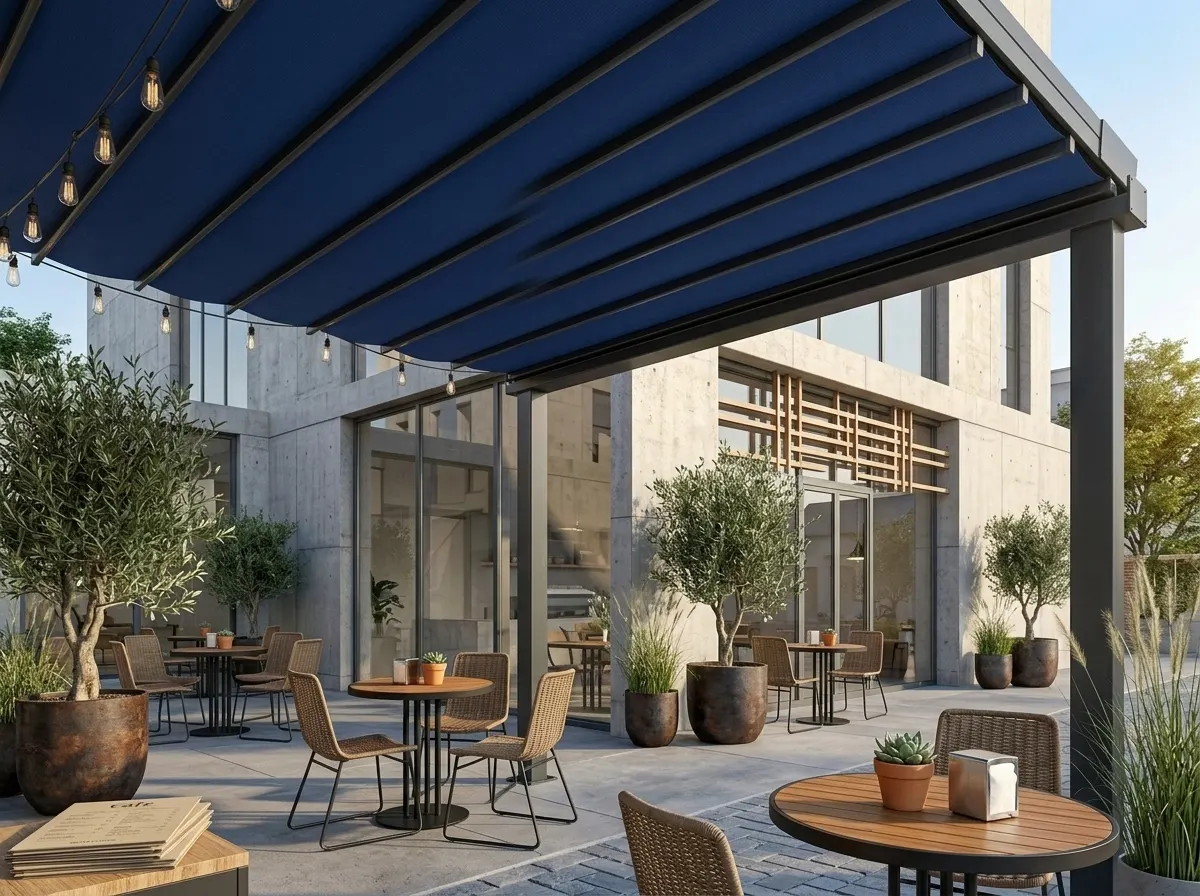 Urla bahçe restoran otomatik pergola