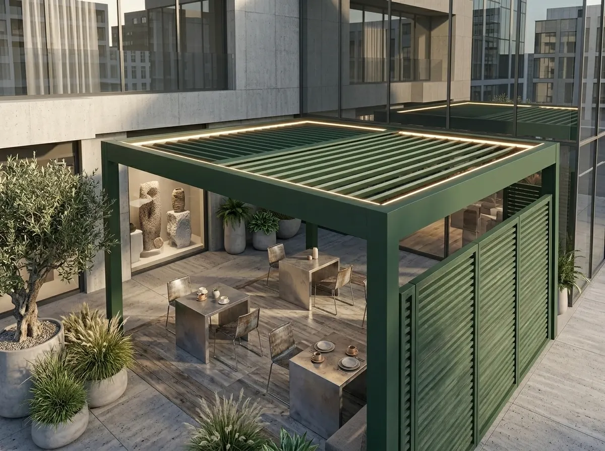 Rolling roof pergola — İzmir projesi 1