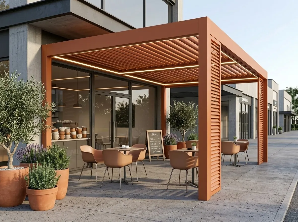 Rolling roof pergola — İzmir projesi 2